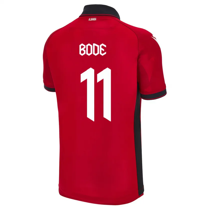 Danxen Hombre Camiseta Albania Ersi Bode #11 Rojo 1ª Equipación 24-26 La Camisa