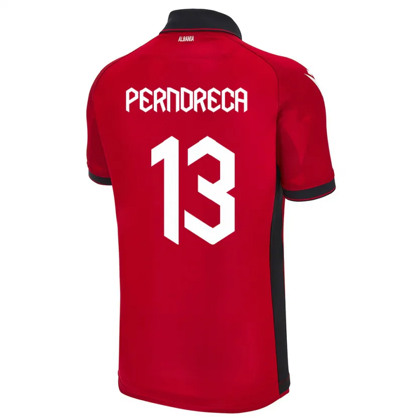 Danxen Hombre Camiseta Albania Fabjan Perndreca #13 Rojo 1ª Equipación 24-26 La Camisa