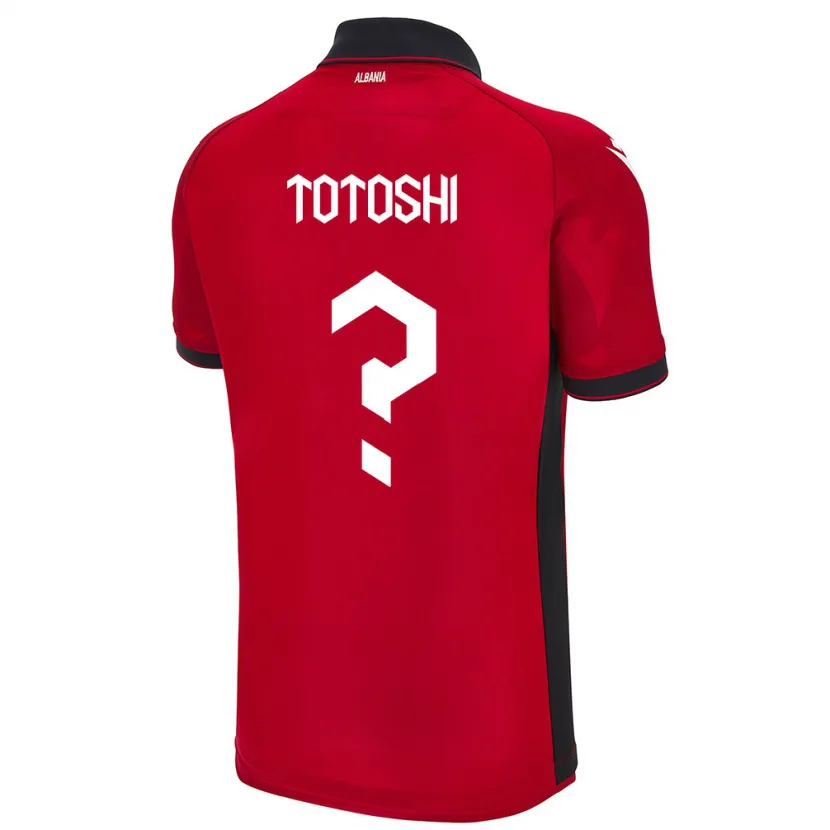 Danxen Hombre Camiseta Albania Klevi Totoshi #0 Rojo 1ª Equipación 24-26 La Camisa