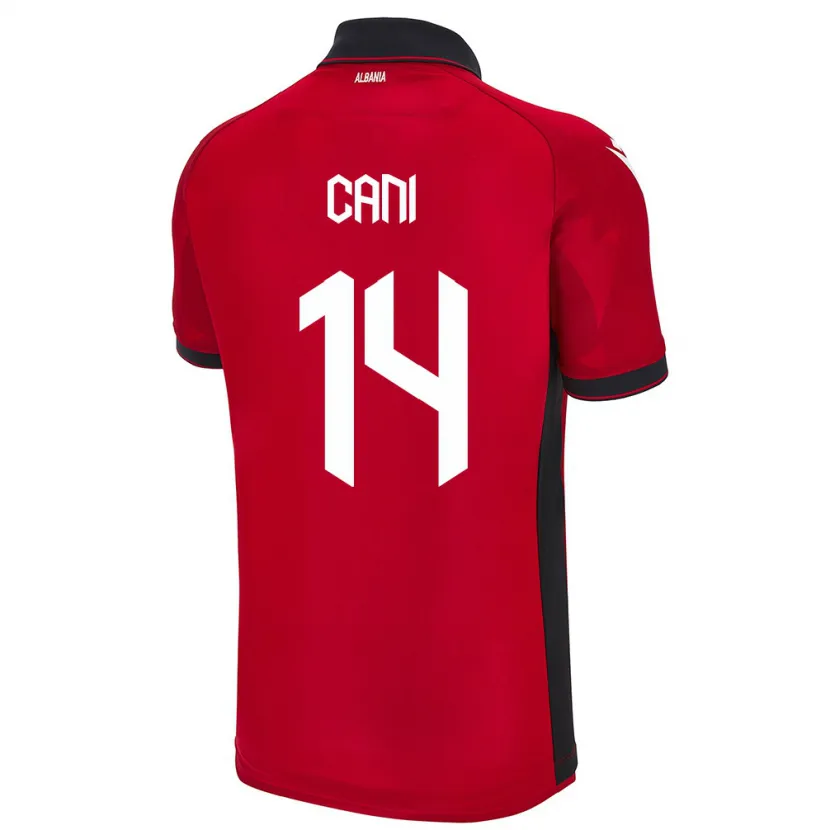 Danxen Hombre Camiseta Albania Gabrian Cani #14 Rojo 1ª Equipación 24-26 La Camisa