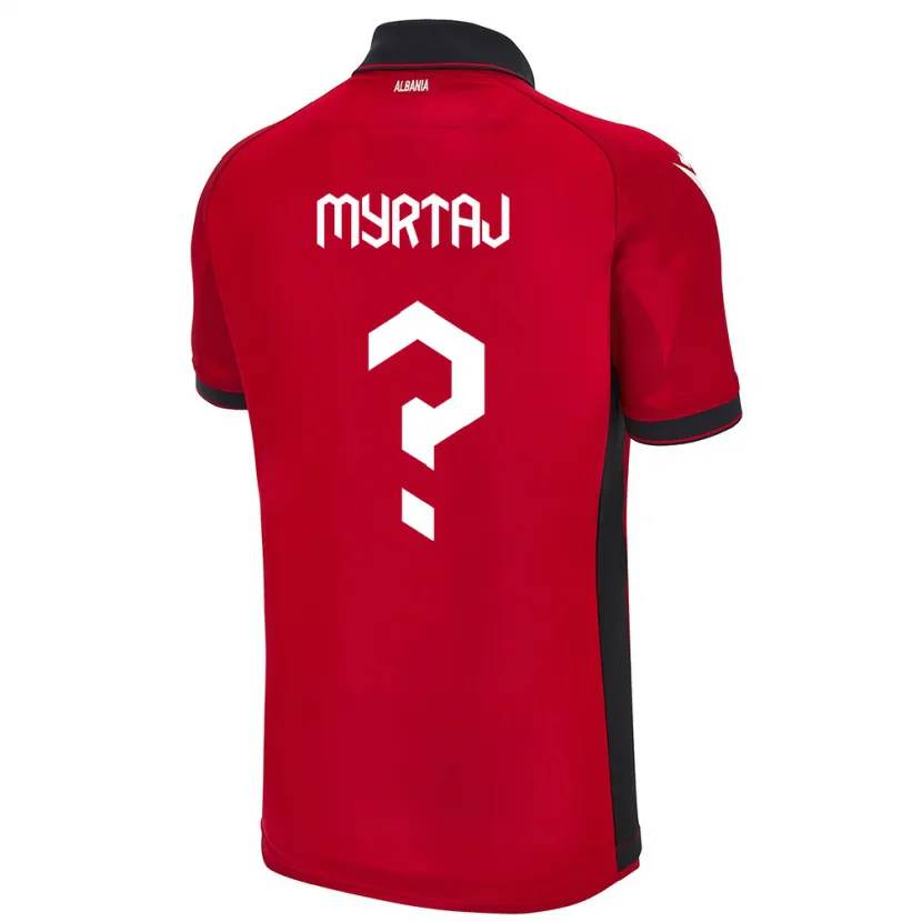 Danxen Hombre Camiseta Albania Leon Myrtaj #0 Rojo 1ª Equipación 24-26 La Camisa