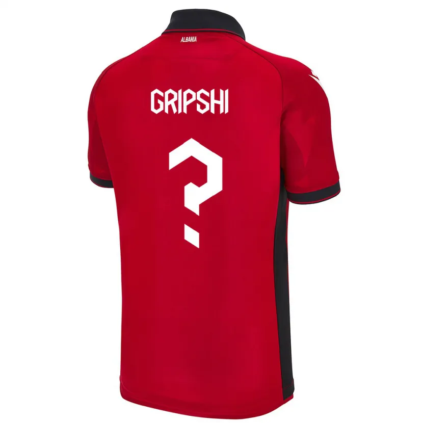 Danxen Hombre Camiseta Albania Naim Gripshi #0 Rojo 1ª Equipación 24-26 La Camisa