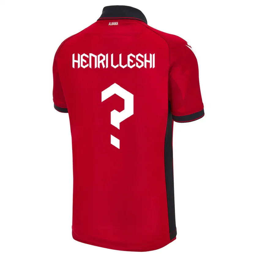 Danxen Hombre Camiseta Albania Henri Lleshi #0 Rojo 1ª Equipación 24-26 La Camisa