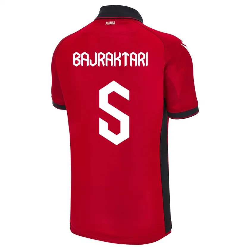 Danxen Hombre Camiseta Albania Arbiona Bajraktari #5 Rojo 1ª Equipación 24-26 La Camisa