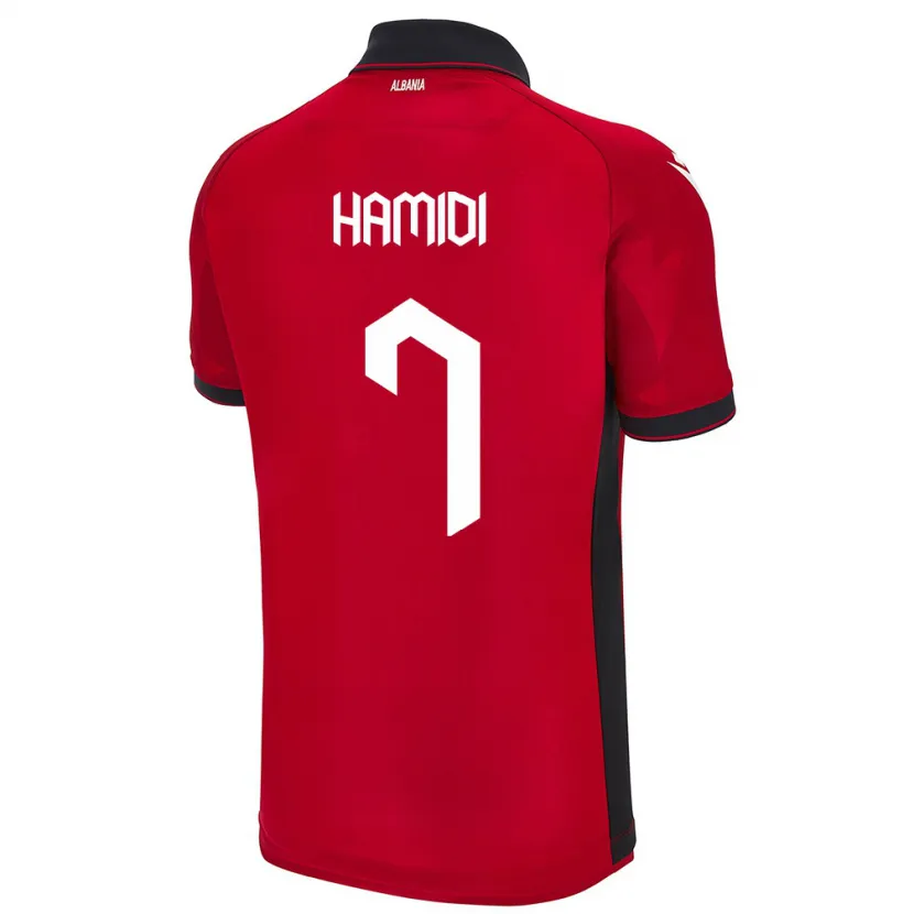 Danxen Hombre Camiseta Albania Mimoza Hamidi #7 Rojo 1ª Equipación 24-26 La Camisa