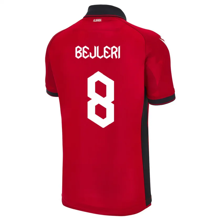 Danxen Hombre Camiseta Albania Markela Bejleri #8 Rojo 1ª Equipación 24-26 La Camisa