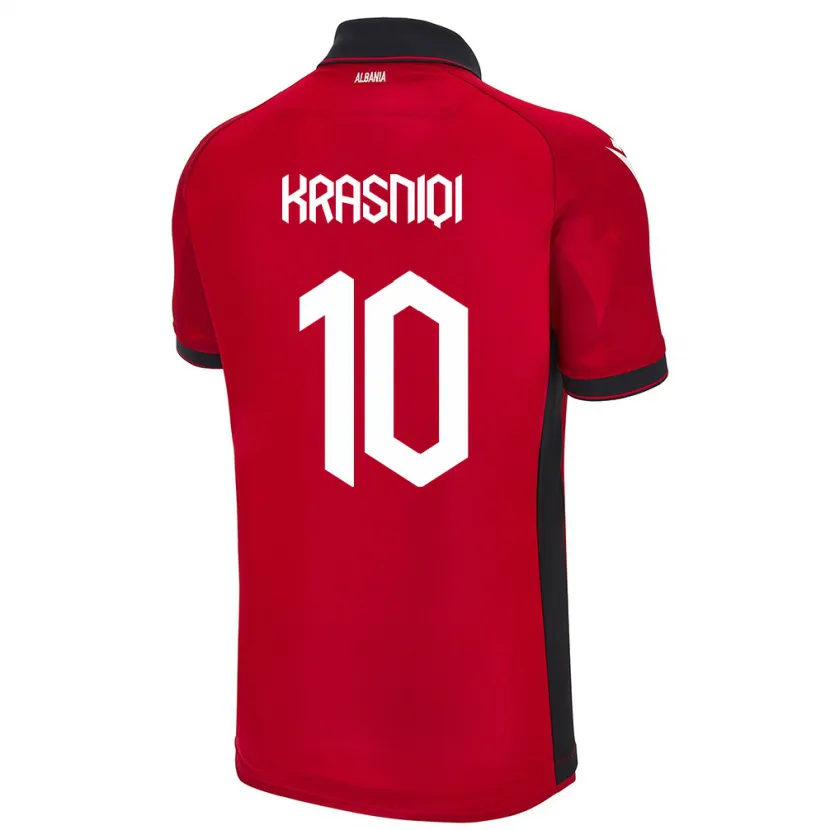 Danxen Hombre Camiseta Albania Qëndresa Krasniqi #10 Rojo 1ª Equipación 24-26 La Camisa