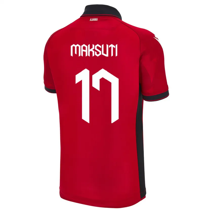 Danxen Hombre Camiseta Albania Kristina Maksuti #17 Rojo 1ª Equipación 24-26 La Camisa