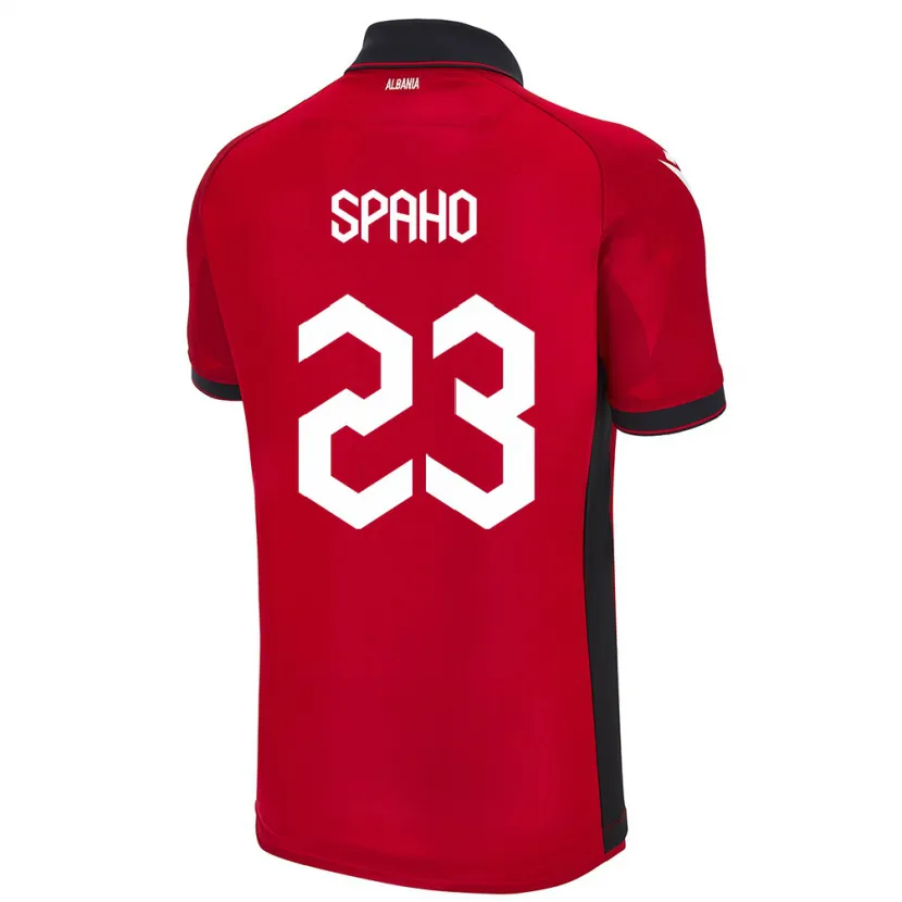Danxen Hombre Camiseta Albania Klesjana Spaho #23 Rojo 1ª Equipación 24-26 La Camisa