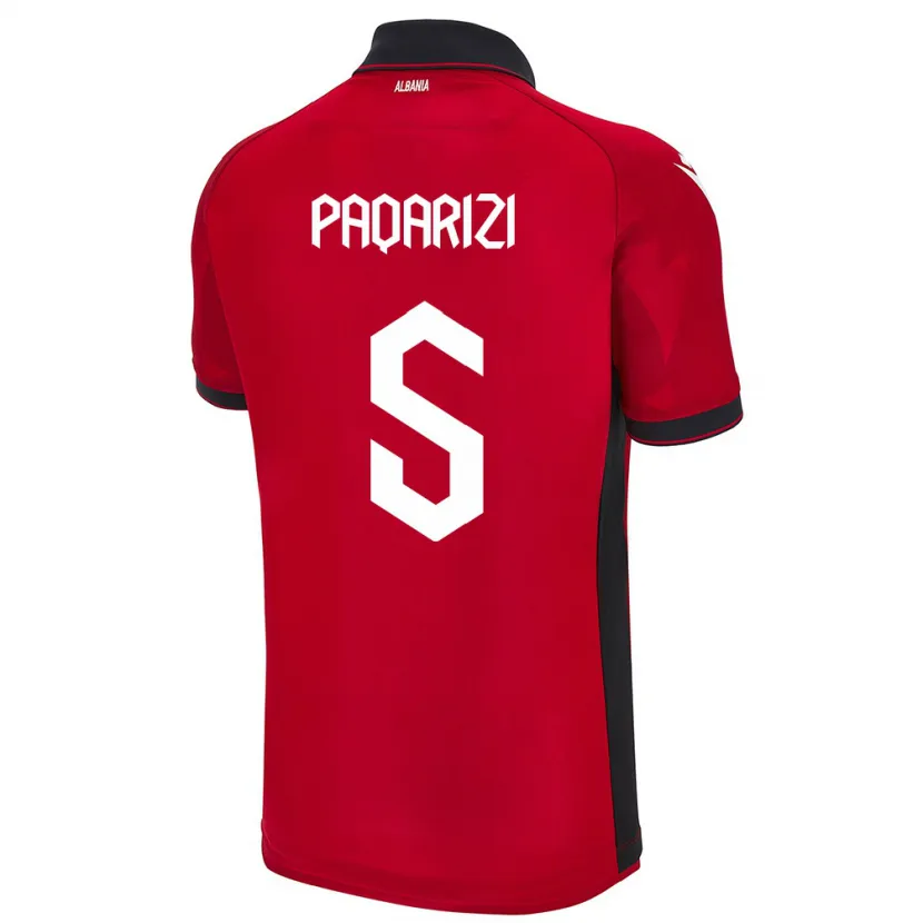 Danxen Hombre Camiseta Albania Vesa Paqarizi #5 Rojo 1ª Equipación 24-26 La Camisa