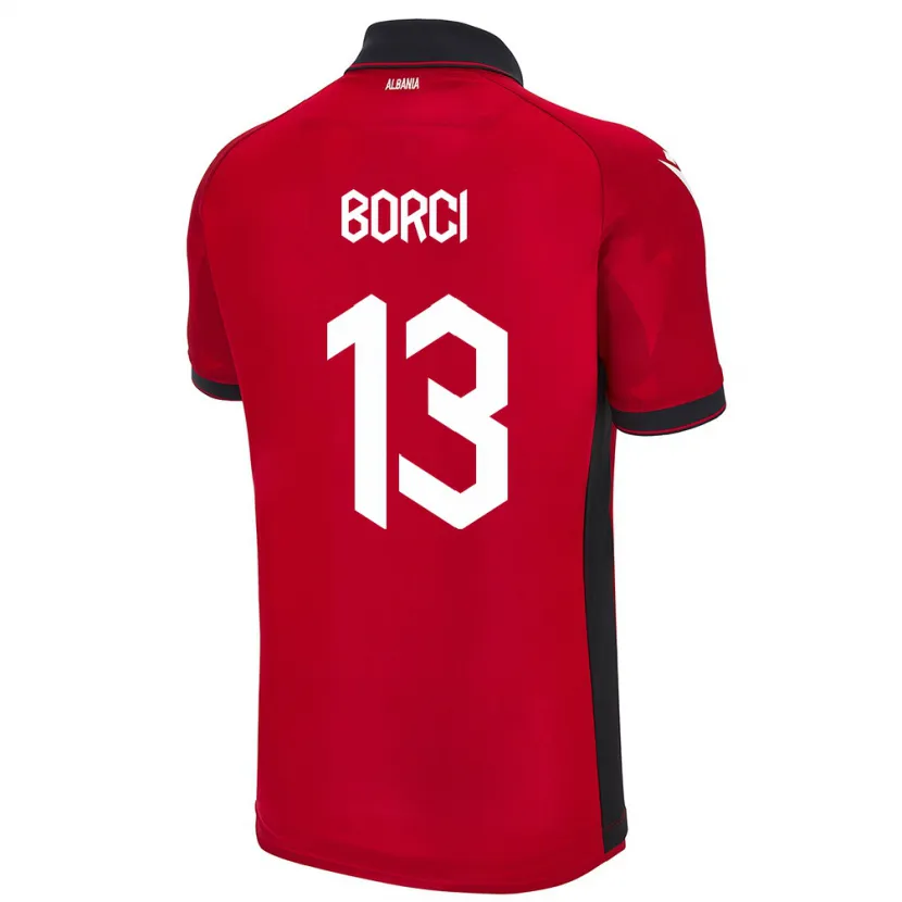 Danxen Hombre Camiseta Albania Klaudia Borci #13 Rojo 1ª Equipación 24-26 La Camisa