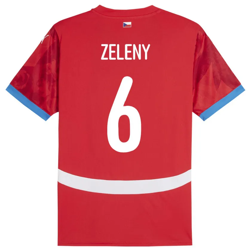 Danxen Hombre Camiseta Chequia Jaroslav Zelený #6 Rojo 1ª Equipación 24-26 La Camisa