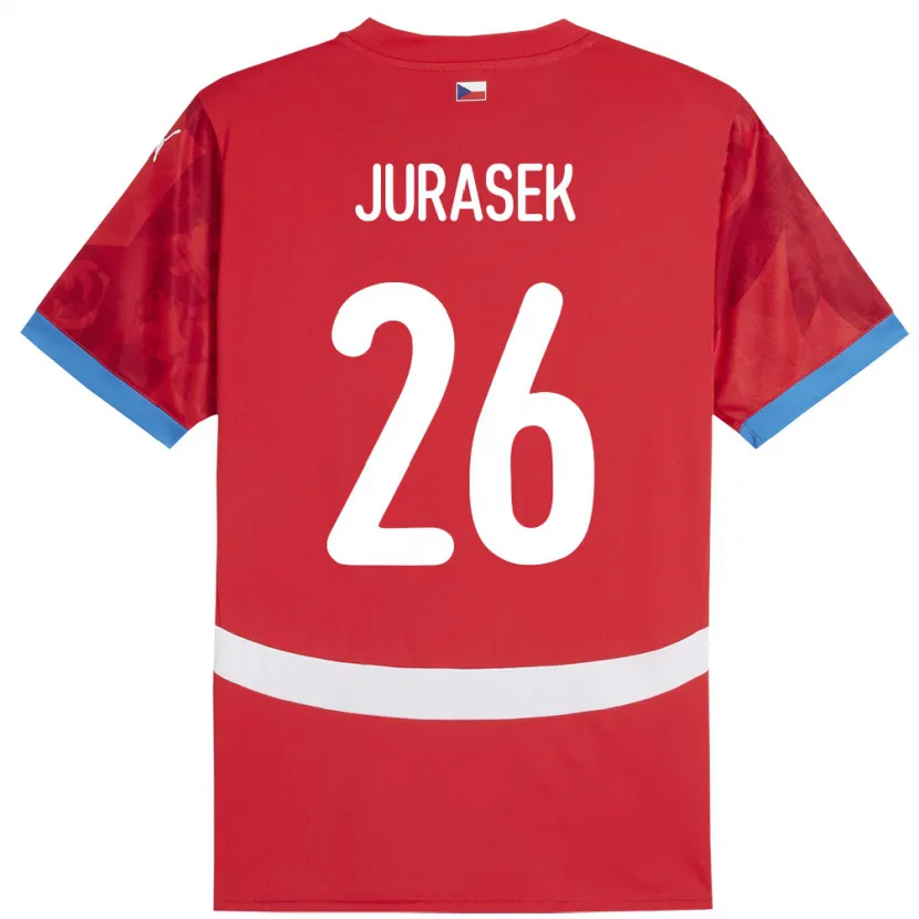 Danxen Hombre Camiseta Chequia Matej Jurasek #26 Rojo 1ª Equipación 24-26 La Camisa