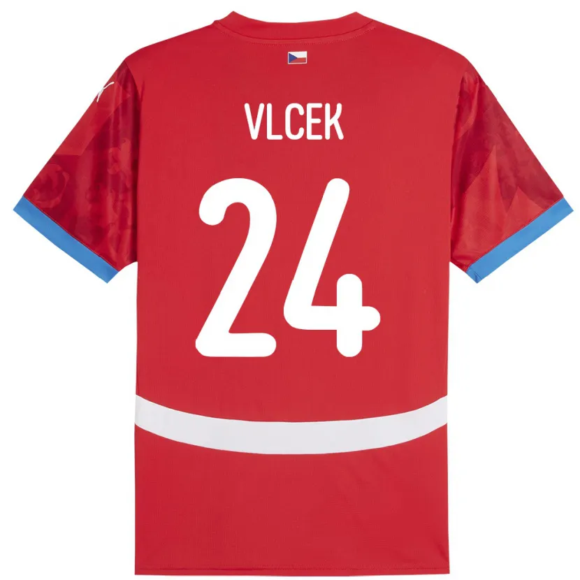 Danxen Hombre Camiseta Chequia Tomas Vlcek #24 Rojo 1ª Equipación 24-26 La Camisa