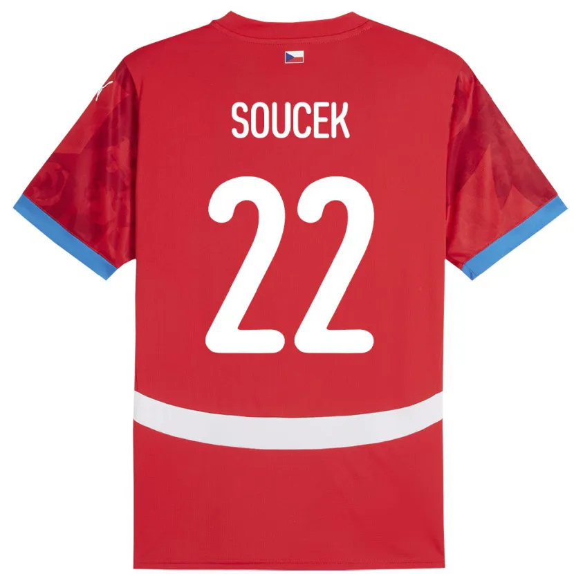 Danxen Hombre Camiseta Chequia Tomas Soucek #22 Rojo 1ª Equipación 24-26 La Camisa