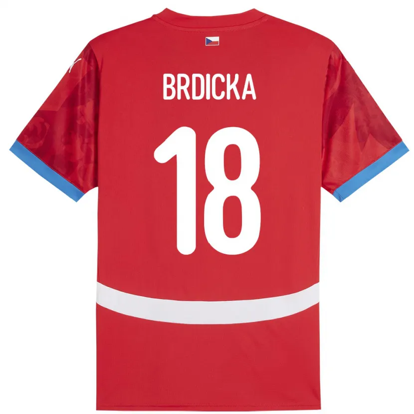 Danxen Hombre Camiseta Chequia Filip Brdicka #18 Rojo 1ª Equipación 24-26 La Camisa