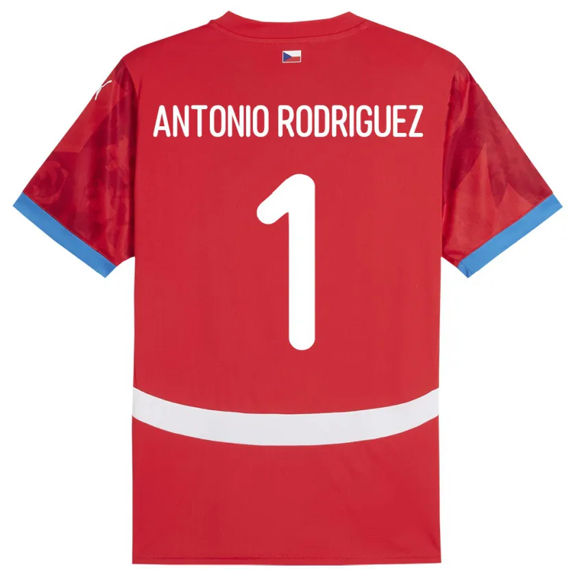 Danxen Hombre Camiseta Chequia Pedro Antonio Rodriguez #1 Rojo 1ª Equipación 24-26 La Camisa
