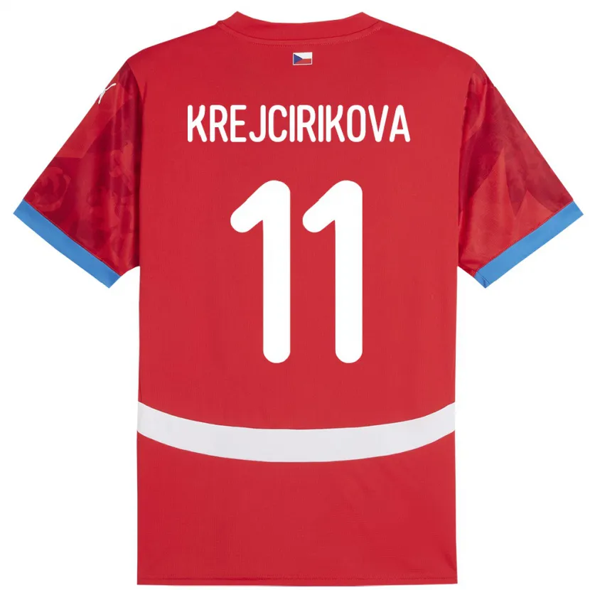 Danxen Hombre Camiseta Chequia Tereza Krejčiříková #11 Rojo 1ª Equipación 24-26 La Camisa