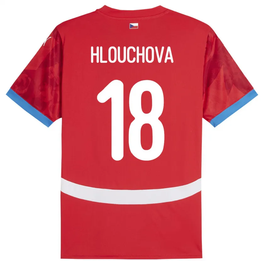 Danxen Hombre Camiseta Chequia Radka Hlouchová #18 Rojo 1ª Equipación 24-26 La Camisa