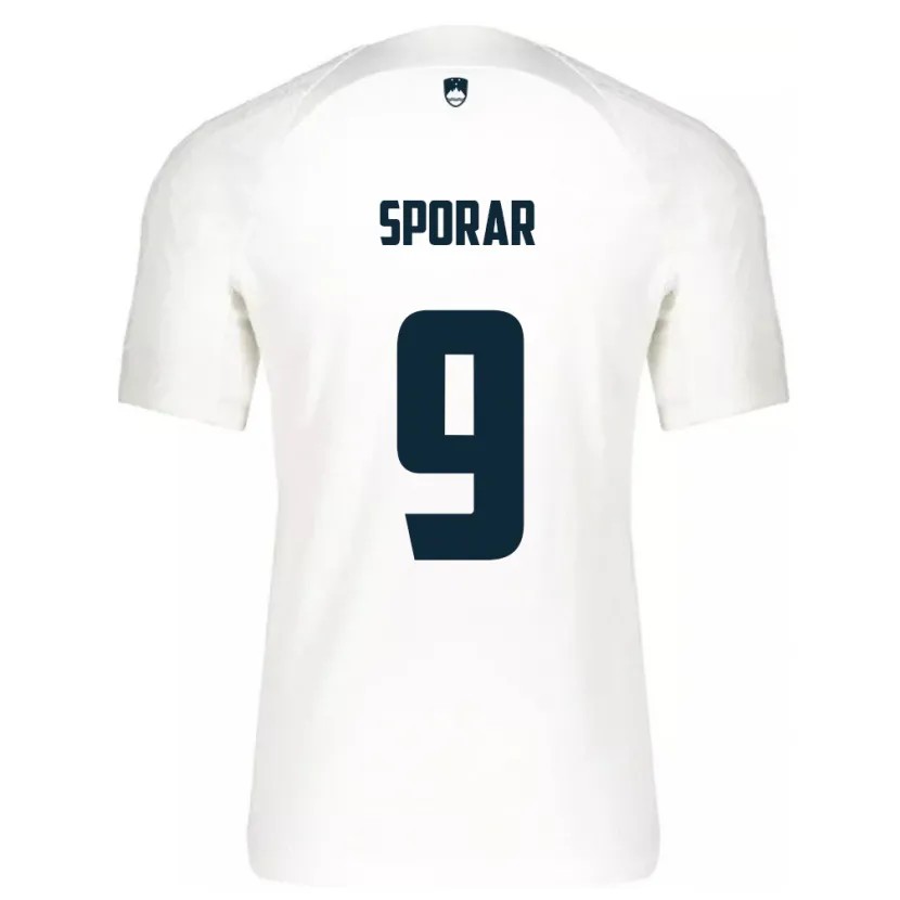 Danxen Hombre Camiseta Eslovenia Andraz Sporar #9 Blanco 1ª Equipación 24-26 La Camisa