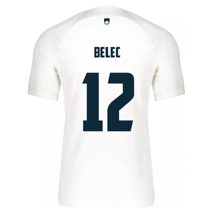 Danxen Hombre Camiseta Eslovenia Vid Belec #12 Blanco 1ª Equipación 24-26 La Camisa
