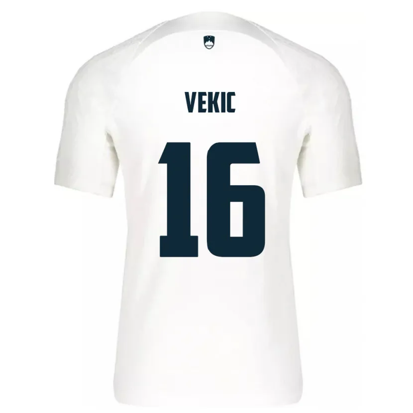 Danxen Hombre Camiseta Eslovenia Igor Vekic #16 Blanco 1ª Equipación 24-26 La Camisa