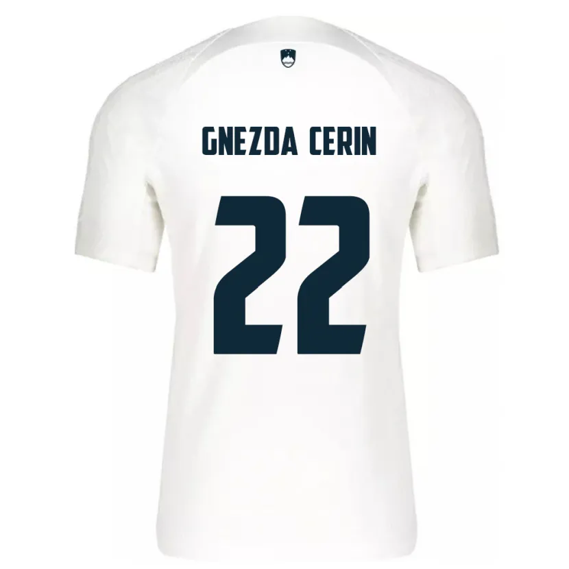 Danxen Hombre Camiseta Eslovenia Adam Gnezda Cerin #22 Blanco 1ª Equipación 24-26 La Camisa