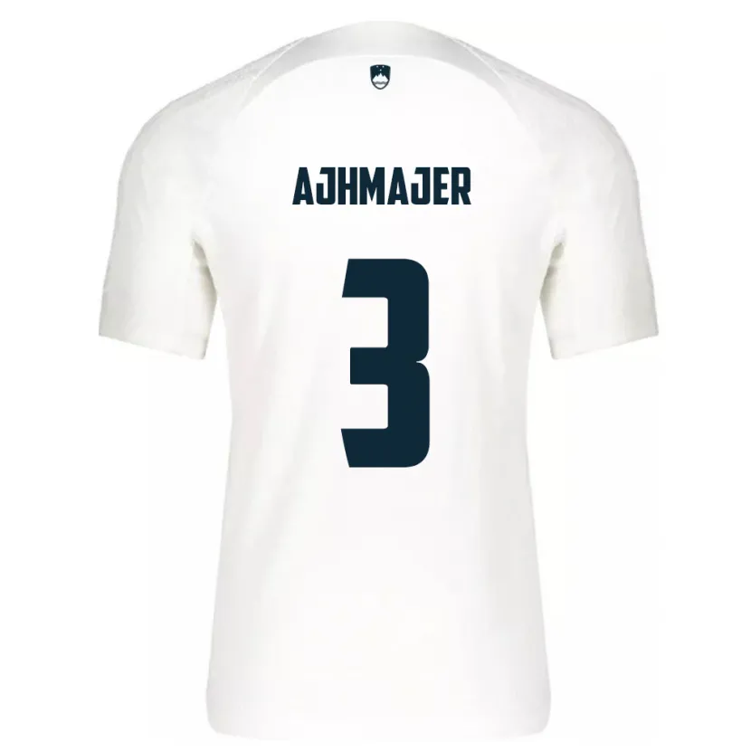 Danxen Hombre Camiseta Eslovenia Nejc Ajhmajer #3 Blanco 1ª Equipación 24-26 La Camisa