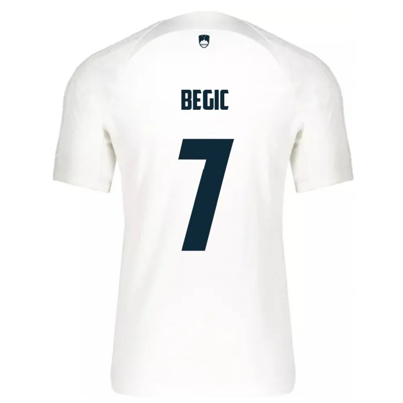 Danxen Hombre Camiseta Eslovenia Tjas Begic #7 Blanco 1ª Equipación 24-26 La Camisa