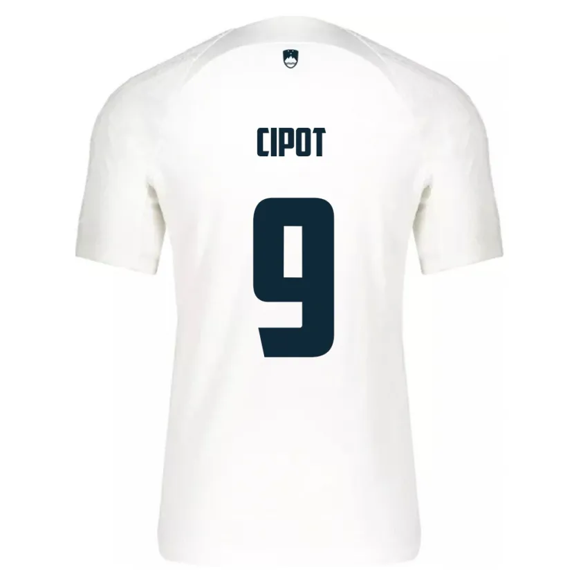 Danxen Hombre Camiseta Eslovenia Tio Cipot #9 Blanco 1ª Equipación 24-26 La Camisa