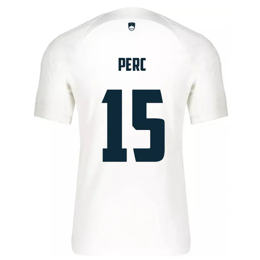 Danxen Hombre Camiseta Eslovenia Nick Perc #15 Blanco 1ª Equipación 24-26 La Camisa