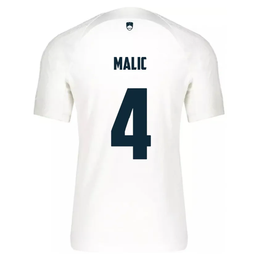 Danxen Hombre Camiseta Eslovenia Arjan Malic #4 Blanco 1ª Equipación 24-26 La Camisa