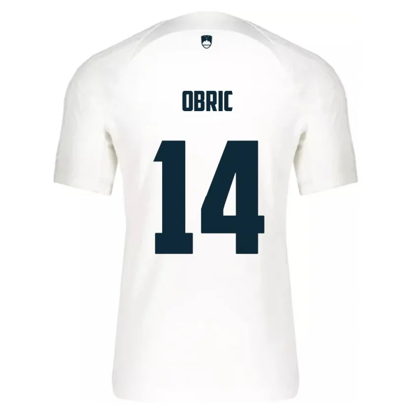 Danxen Hombre Camiseta Eslovenia Relja Obric #14 Blanco 1ª Equipación 24-26 La Camisa