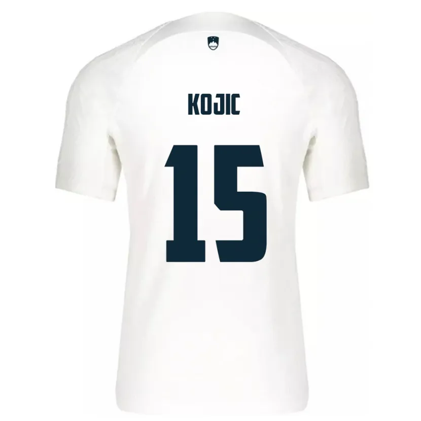 Danxen Hombre Camiseta Eslovenia Dino Kojic #15 Blanco 1ª Equipación 24-26 La Camisa