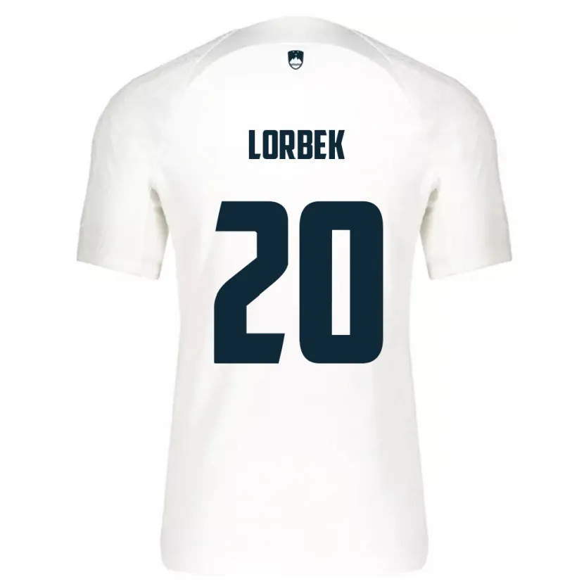 Danxen Hombre Camiseta Eslovenia Anej Lorbek #20 Blanco 1ª Equipación 24-26 La Camisa