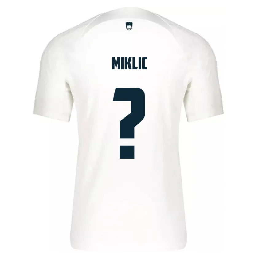 Danxen Hombre Camiseta Eslovenia Andraz Miklic #0 Blanco 1ª Equipación 24-26 La Camisa