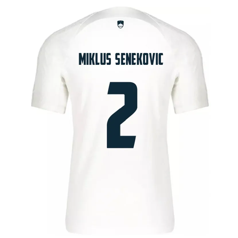 Danxen Hombre Camiseta Eslovenia Gal Miklus Senekovic #2 Blanco 1ª Equipación 24-26 La Camisa