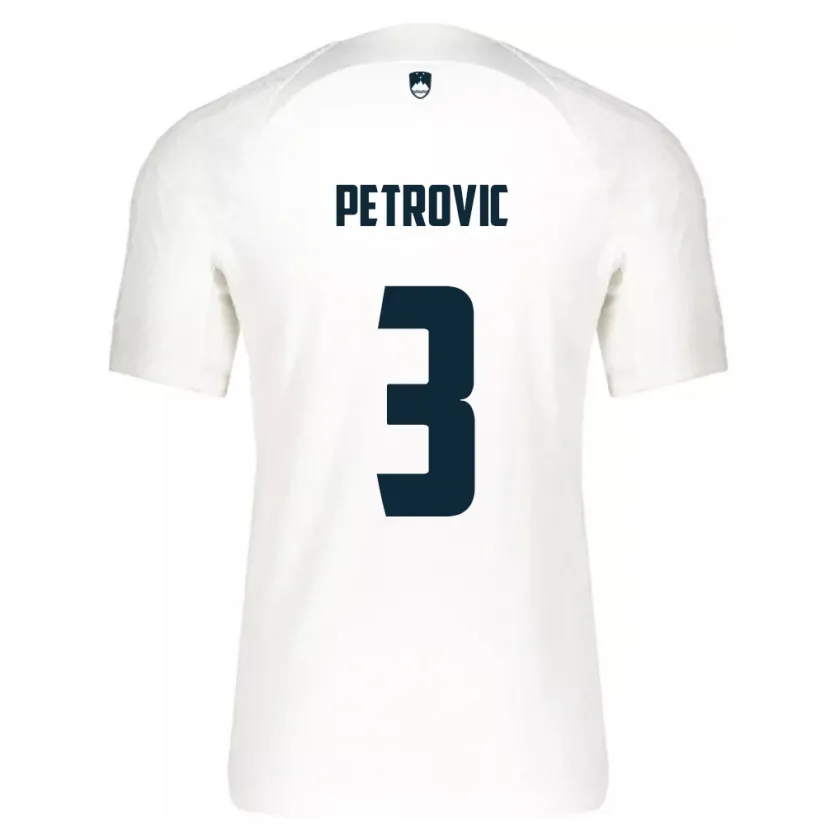 Danxen Hombre Camiseta Eslovenia Zan Petrovic #3 Blanco 1ª Equipación 24-26 La Camisa
