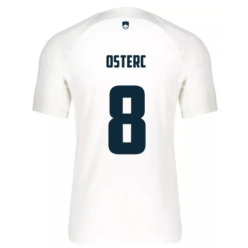 Danxen Hombre Camiseta Eslovenia Niko Osterc #8 Blanco 1ª Equipación 24-26 La Camisa