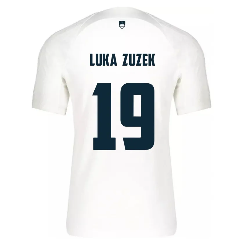 Danxen Hombre Camiseta Eslovenia Zan Luka Zuzek #19 Blanco 1ª Equipación 24-26 La Camisa