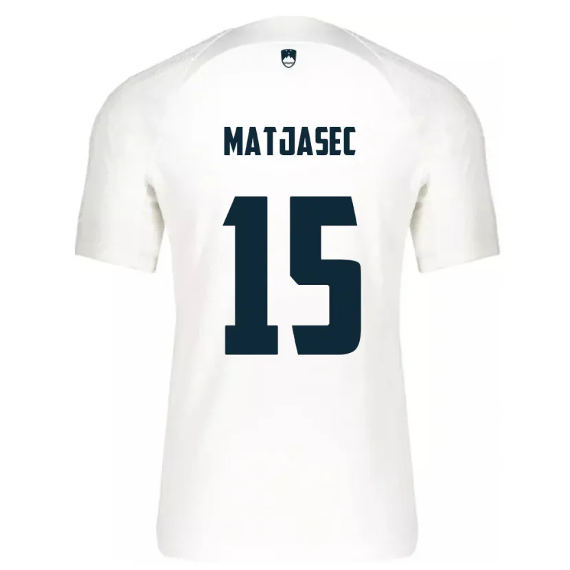 Danxen Hombre Camiseta Eslovenia Miha Matjasec #15 Blanco 1ª Equipación 24-26 La Camisa