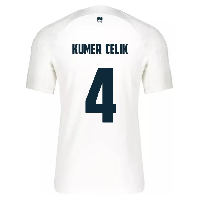 Danxen Hombre Camiseta Eslovenia An Kumer Celik #4 Blanco 1ª Equipación 24-26 La Camisa
