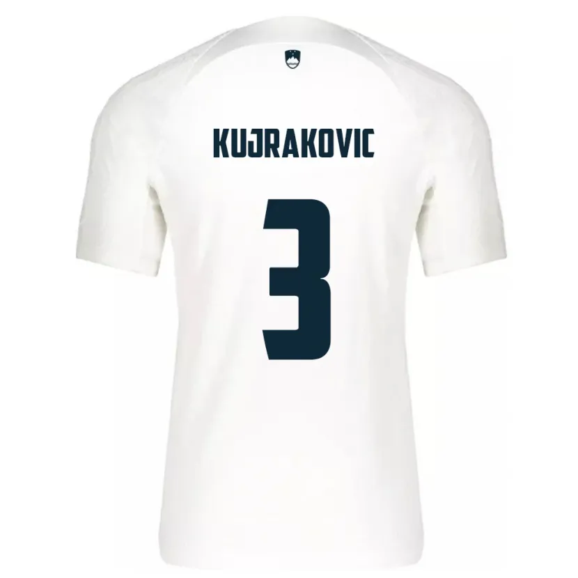 Danxen Hombre Camiseta Eslovenia Minel Kujrakovic #3 Blanco 1ª Equipación 24-26 La Camisa