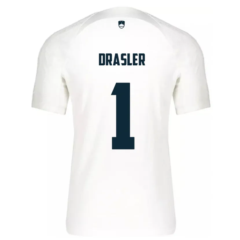 Danxen Hombre Camiseta Eslovenia Iztok Drasler #1 Blanco 1ª Equipación 24-26 La Camisa