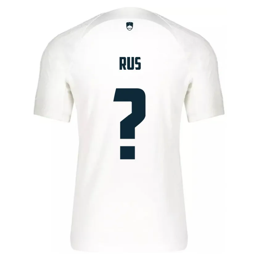Danxen Hombre Camiseta Eslovenia Luka Rus #0 Blanco 1ª Equipación 24-26 La Camisa