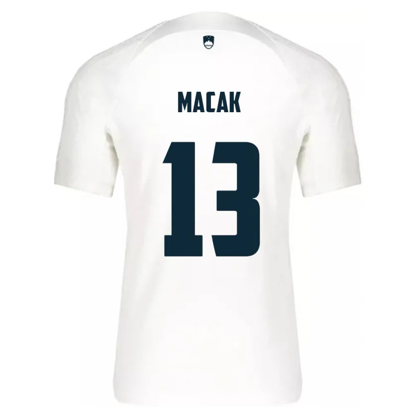 Danxen Hombre Camiseta Eslovenia Tian Macak #13 Blanco 1ª Equipación 24-26 La Camisa