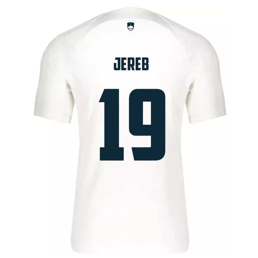 Danxen Hombre Camiseta Eslovenia David Jereb #19 Blanco 1ª Equipación 24-26 La Camisa