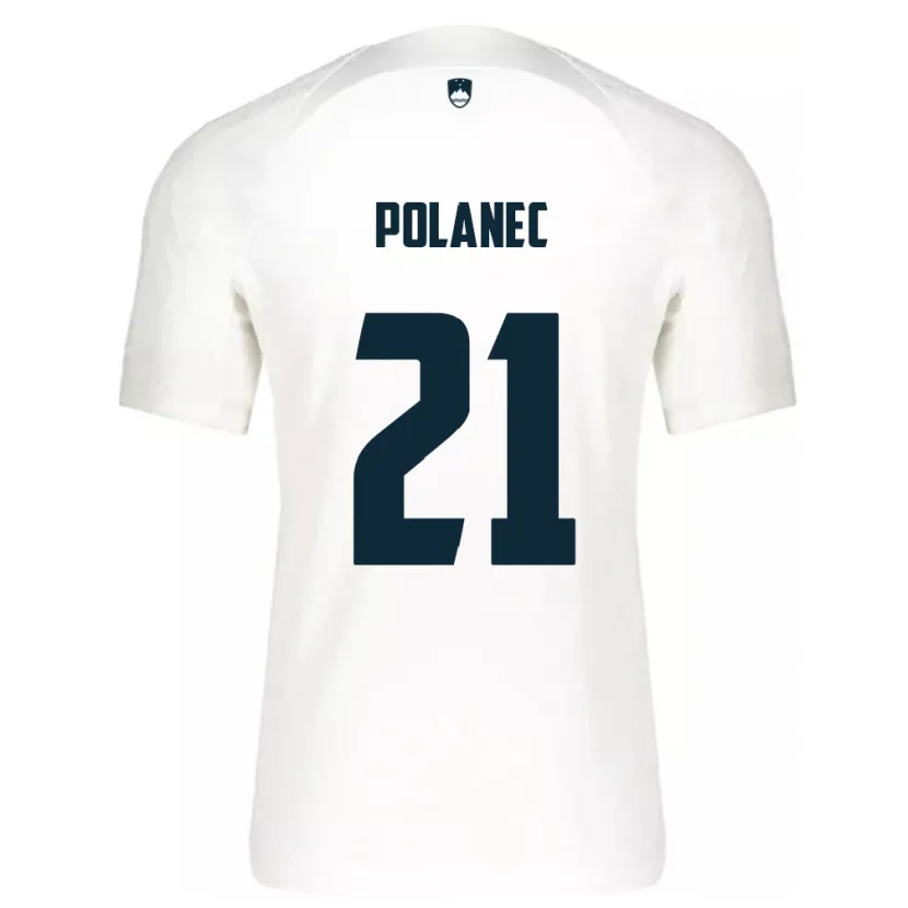 Danxen Hombre Camiseta Eslovenia Gaj Polanec #21 Blanco 1ª Equipación 24-26 La Camisa