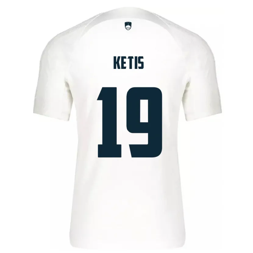 Danxen Hombre Camiseta Eslovenia Sara Ketiš #19 Blanco 1ª Equipación 24-26 La Camisa