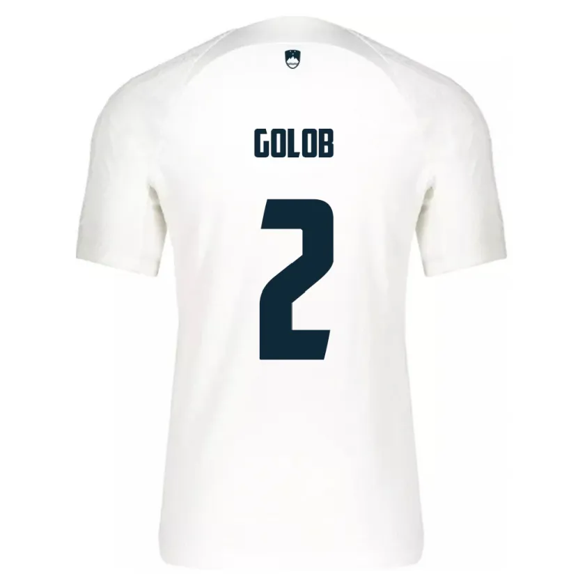 Danxen Hombre Camiseta Eslovenia Lana Golob #2 Blanco 1ª Equipación 24-26 La Camisa